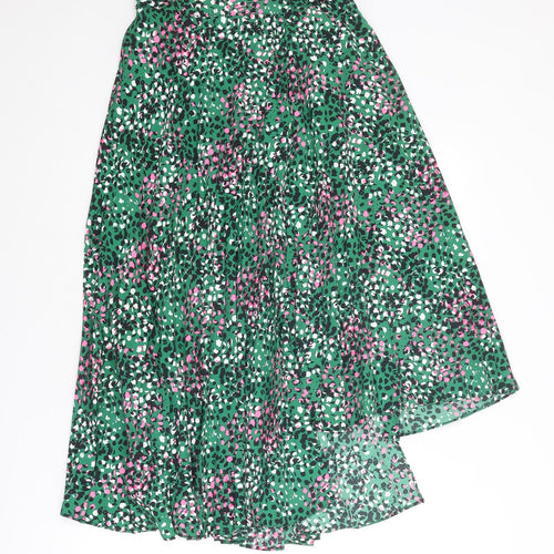 Topshop Womens Multicoloured Geometric Polyester Swing Skirt Size 6