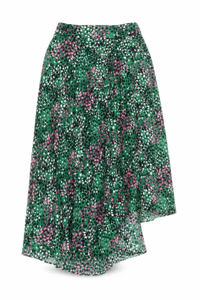 Front view of Topshop women’s multicoloured geometric polyester swing skirt, size UK 6