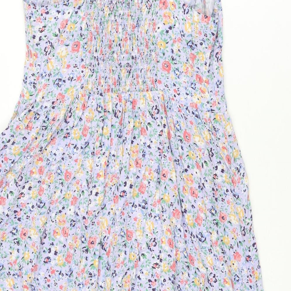 New Look Womens Multicoloured Floral Viscose A-Line Size 16 V-Neck Pullover