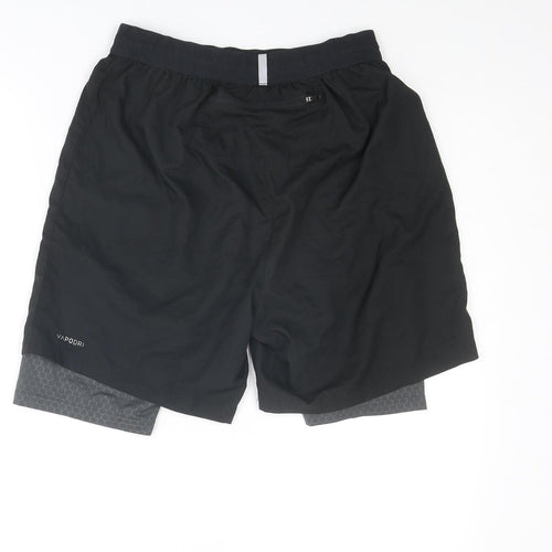 Canterbury Mens Black Polyester Athletic Shorts Size S L6 in Regular Drawstring - Under Short Attached