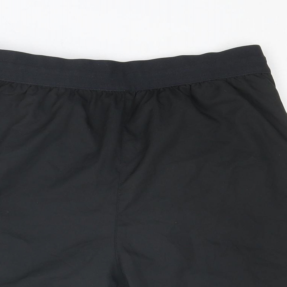 Canterbury Mens Black Polyester Athletic Shorts Size S L6 in Regular Drawstring - Under Short Attached