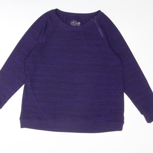 Gerry Womens Purple Polyester Pullover Sweatshirt Size XL Zip
