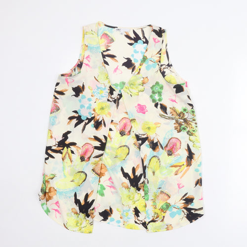 DR2 by Daniel Rainn Womens Multicoloured Floral Polyester Basic Blouse Size S V-Neck - Open Front