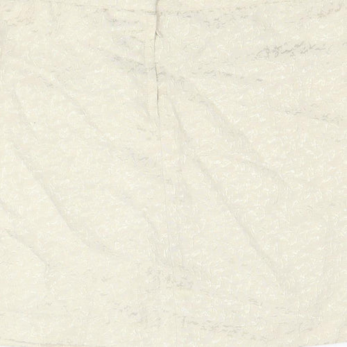 H&M Womens Ivory Geometric Cotton A-Line Skirt Size 10 Zip