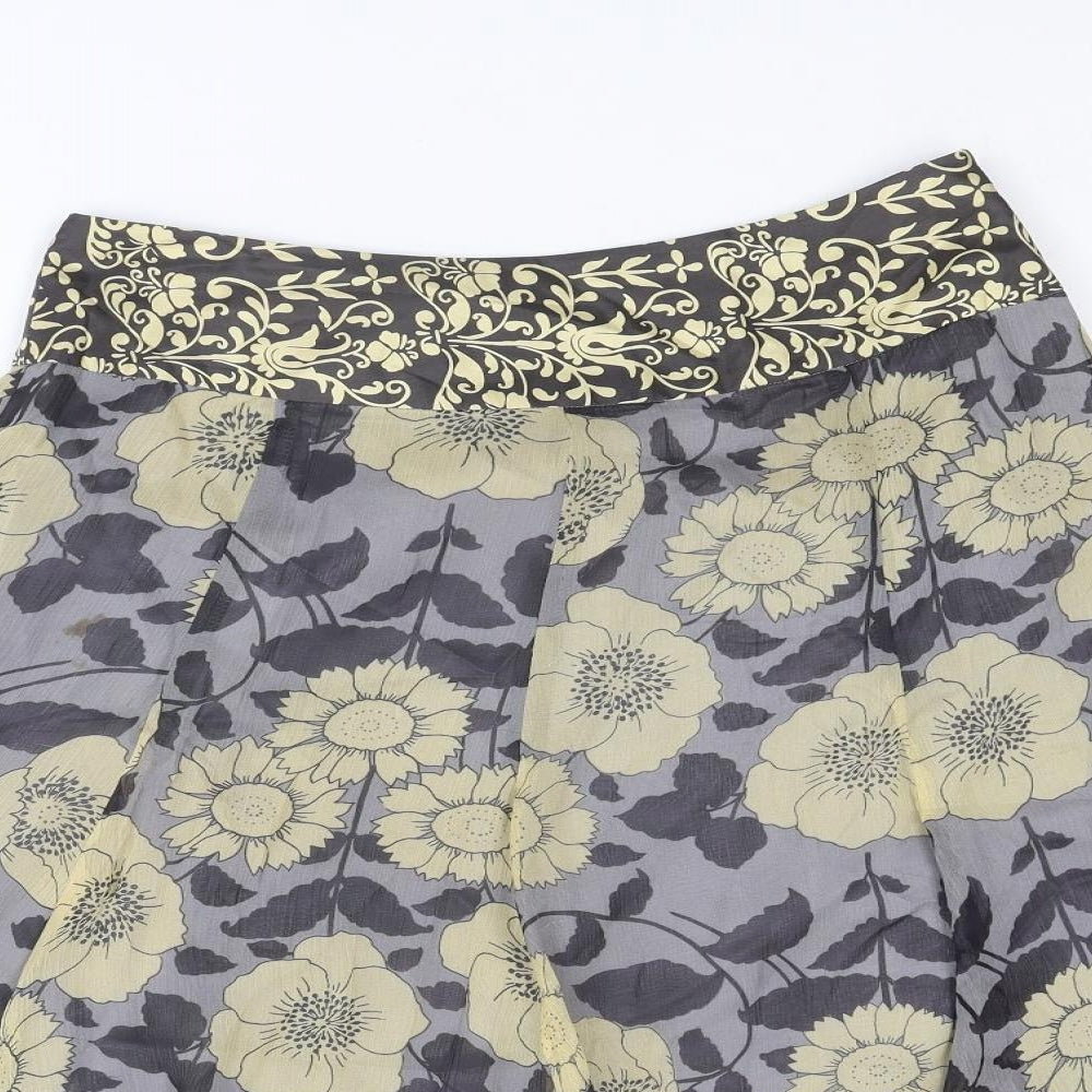 Phase Eight Womens Multicoloured Floral Polyester Swing Skirt Size 10 Zip