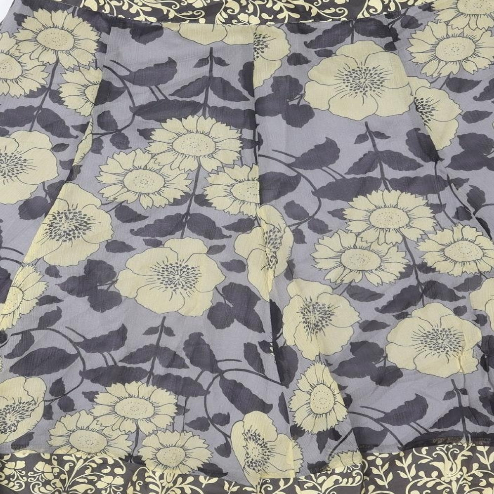 Phase Eight Womens Multicoloured Floral Polyester Swing Skirt Size 10 Zip