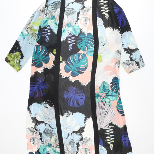 Warehouse Womens Multicoloured Geometric Polyester Kimono Blouse Size S V-Neck