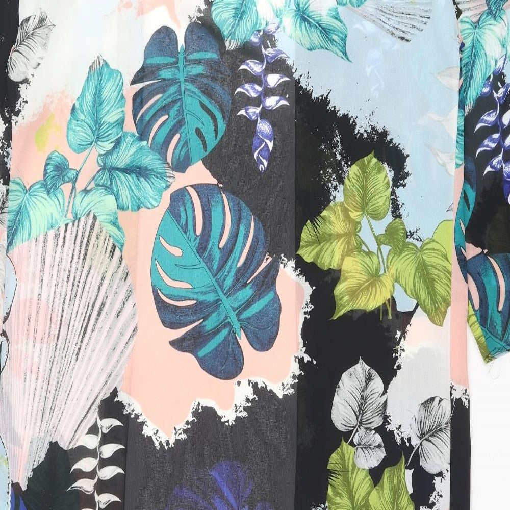 Warehouse Womens Multicoloured Geometric Polyester Kimono Blouse Size S V-Neck