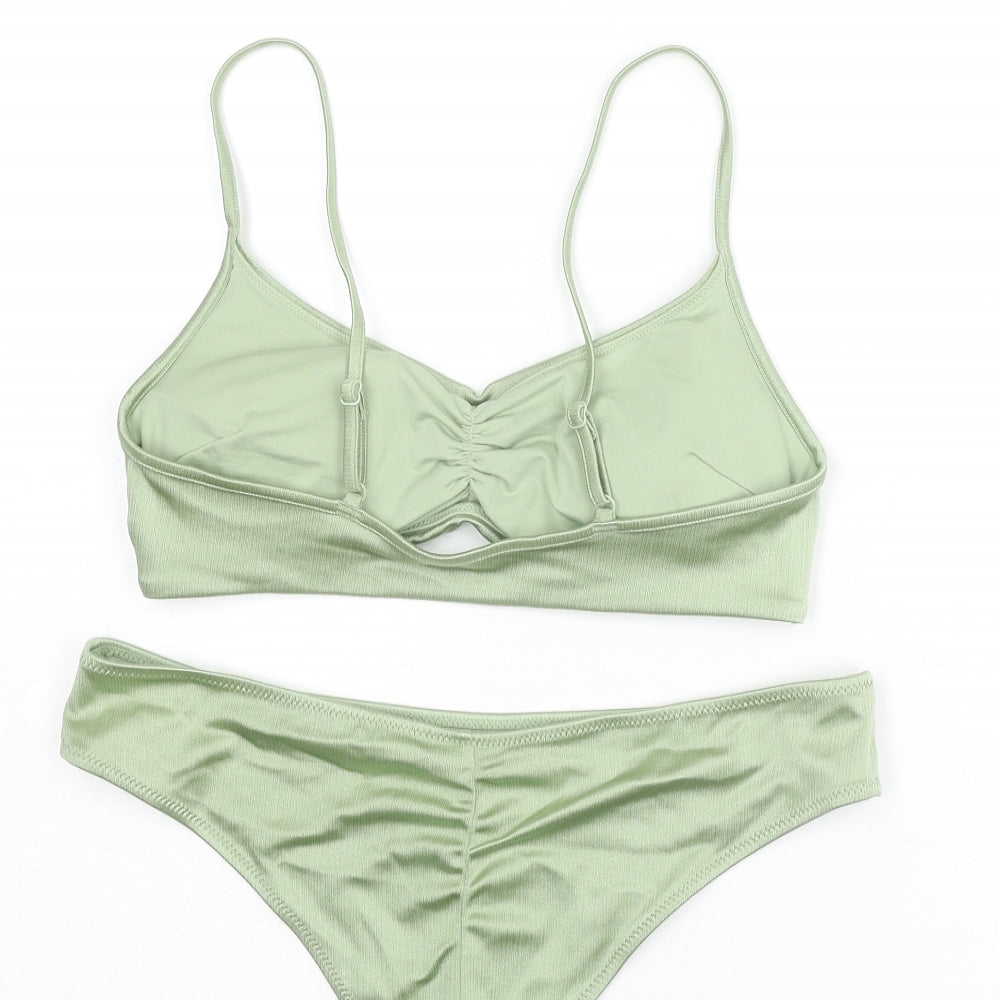 H&M Womens Green Polyamide Bikini Size 12
