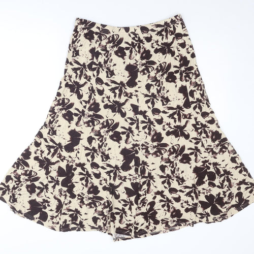 Reflections Womens Brown Floral Viscose Swing Skirt Size 30 in