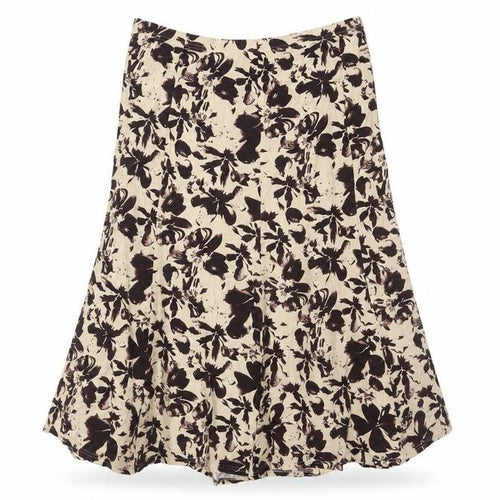 Reflections Womens Brown Floral Viscose Swing Skirt Size 30 in