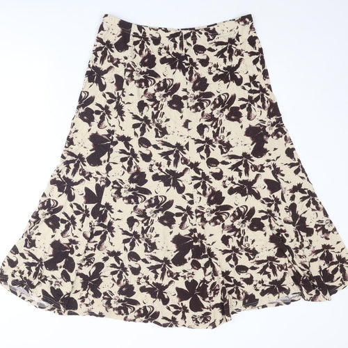 Reflections Womens Brown Floral Viscose Swing Skirt Size 30 in