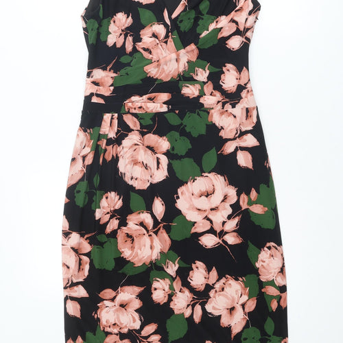 Phase Eight Womens Multicoloured Floral Polyester Shift Size 12 V-Neck Zip