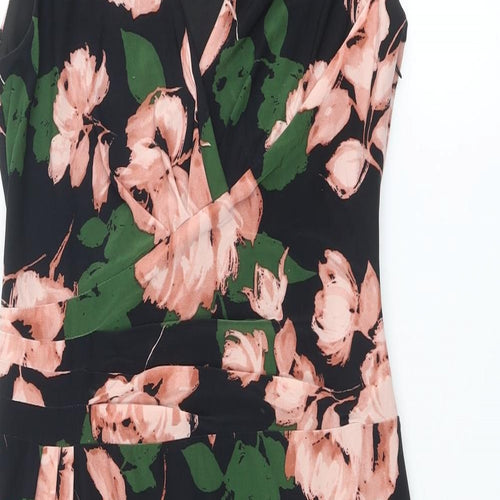 Phase Eight Womens Multicoloured Floral Polyester Shift Size 12 V-Neck Zip