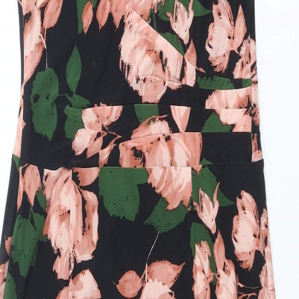 Phase Eight Womens Multicoloured Floral Polyester Shift Size 12 V-Neck Zip