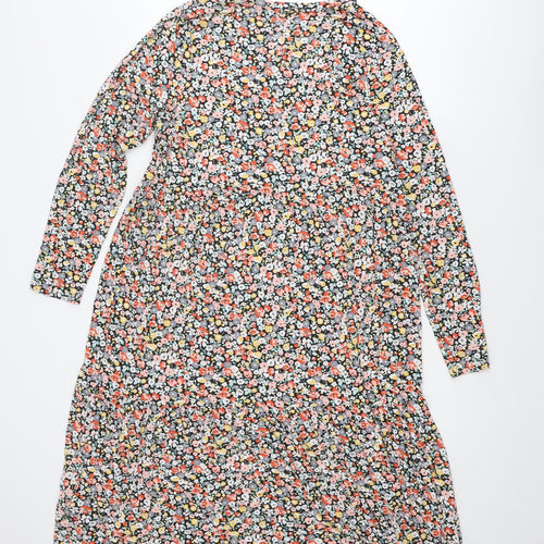 Marks and Spencer Womens Multicoloured Floral Viscose A-Line Size 20 Round Neck Pullover