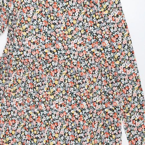 Marks and Spencer Womens Multicoloured Floral Viscose A-Line Size 20 Round Neck Pullover