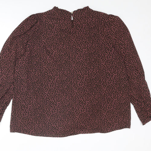 NEXT Womens Brown Geometric Polyester Basic Blouse Size 20 Mock Neck