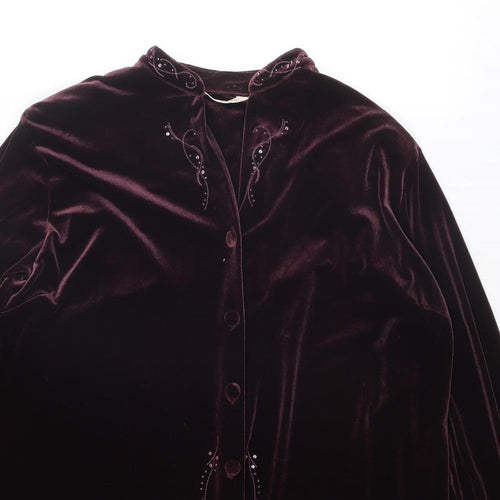 EWM Womens Purple Polyester Basic Blouse Size 22 V-Neck