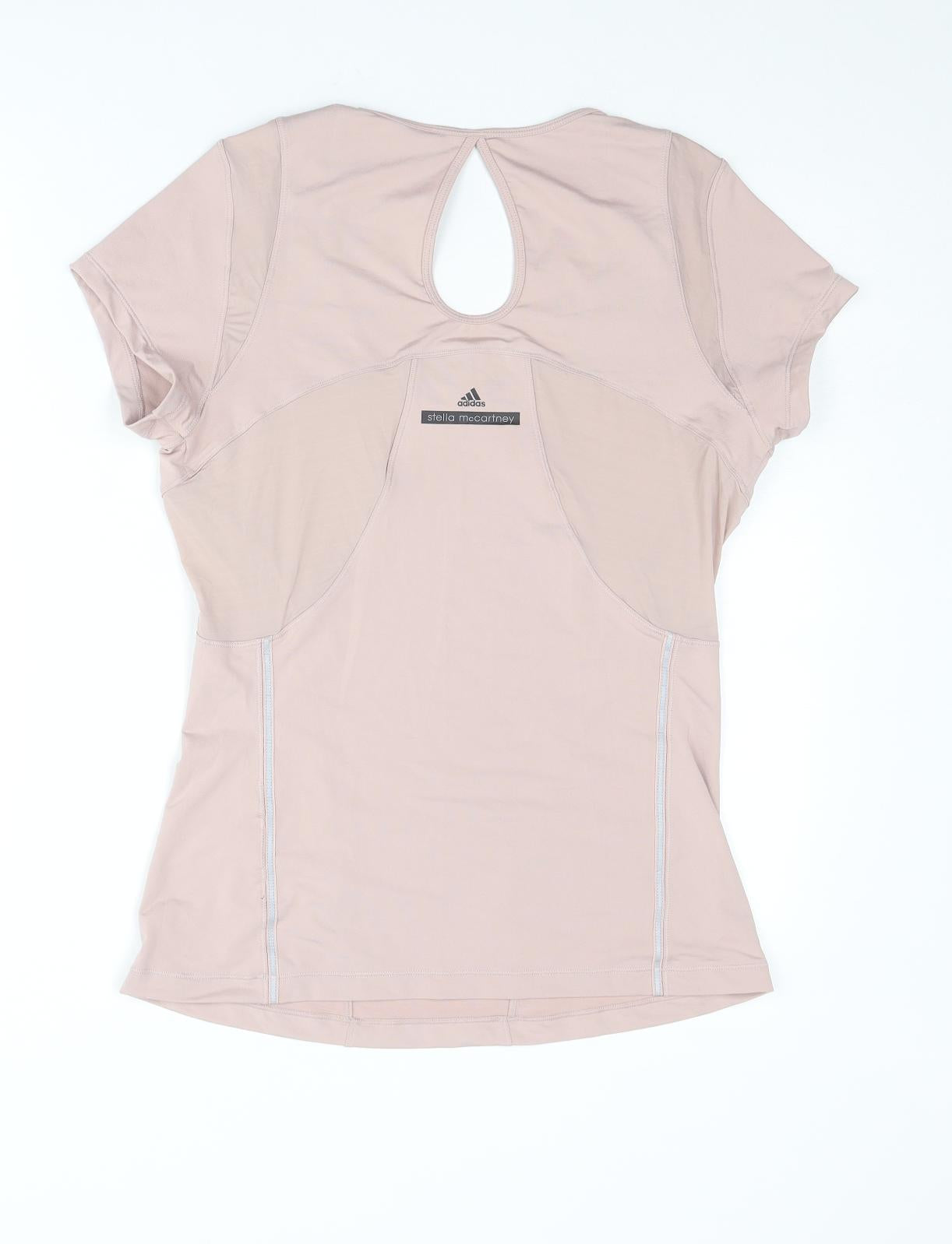 adidas by Stella McCartney Womens Pink Polyester Basic T-Shirt Size L Round Neck Pullover