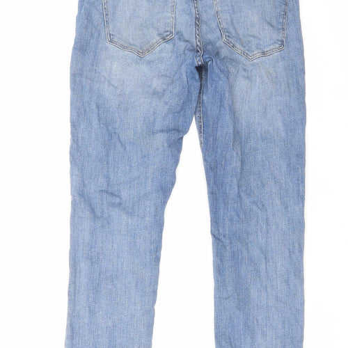 H&M Womens Blue Cotton Straight Jeans Size 30 in L27 in Regular Zip