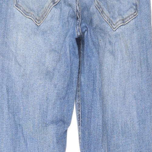 H&M Womens Blue Cotton Straight Jeans Size 30 in L27 in Regular Zip