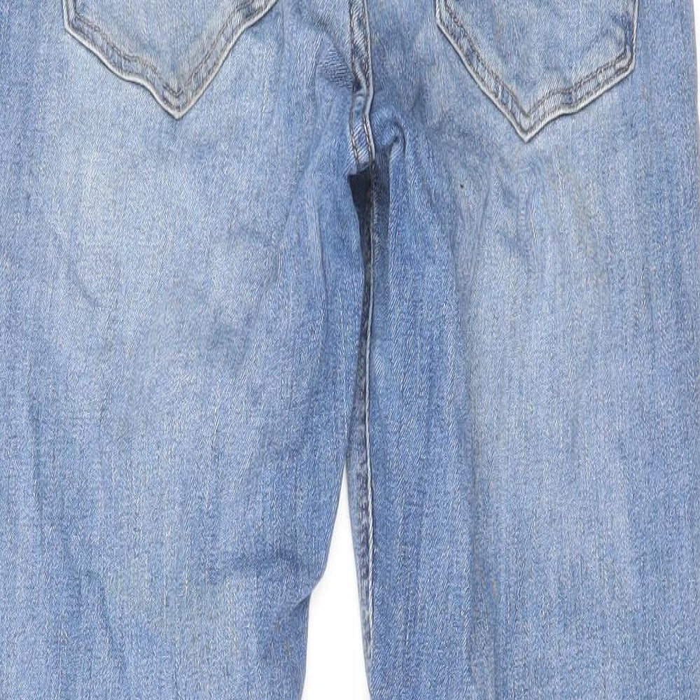 H&M Womens Blue Cotton Straight Jeans Size 30 in L27 in Regular Zip