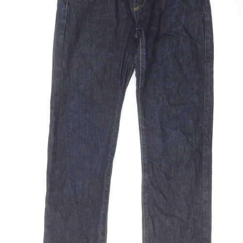 Gap Mens Blue Cotton Straight Jeans Size 29 in L30 in Zip