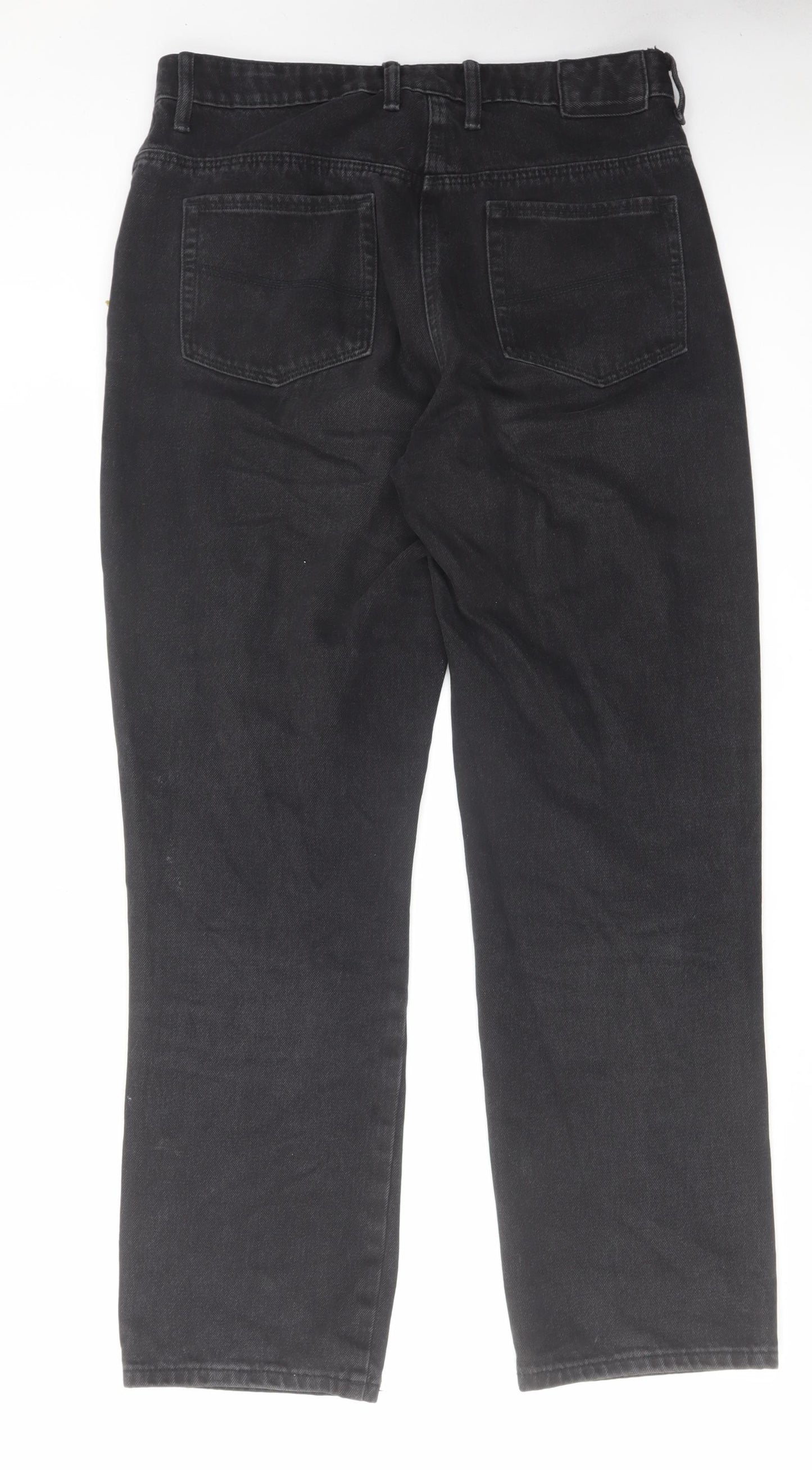 COLLUSION Womens Black Cotton Straight Jeans Size 32 in L34 in Regular Zip