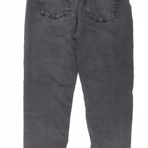 Zara Womens Grey Cotton Skinny Jeans Size 12 L25 in Regular Zip