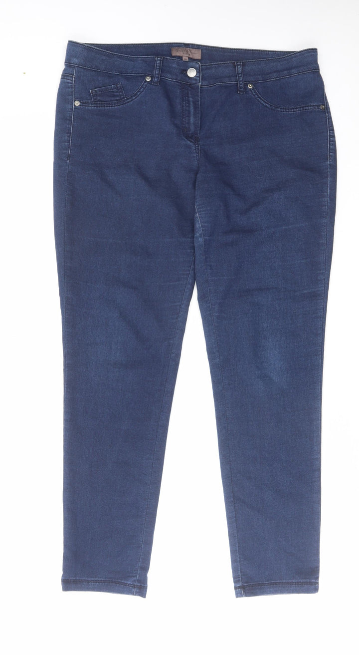 Great Plains Womens Blue Cotton Skinny Jeans Size 16 L30 in Regular Zip
