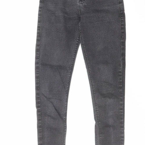 Topshop Womens Grey Cotton Skinny Jeans Size 26 in L32 in Regular Zip