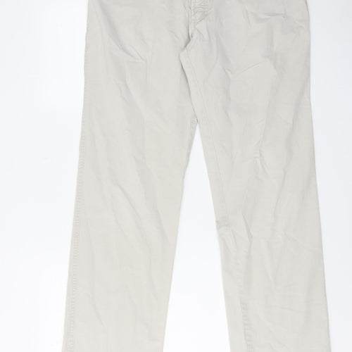 John Lewis Mens Beige Cotton Straight Jeans Size 36 in L31 in Regular Zip