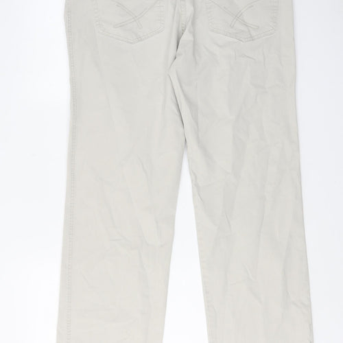John Lewis Mens Beige Cotton Straight Jeans Size 36 in L31 in Regular Zip
