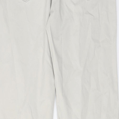John Lewis Mens Beige Cotton Straight Jeans Size 36 in L31 in Regular Zip