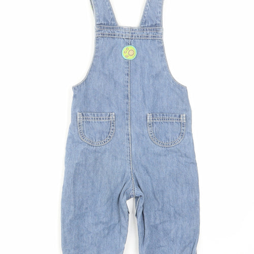 TU Boys Blue Cotton Dungaree One-Piece Size 12-18 Months Button