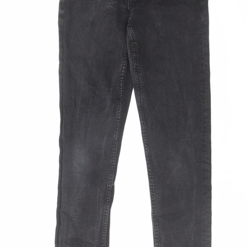 Zara Boys Black Cotton Skinny Jeans Size 11-12 Years Regular Zip