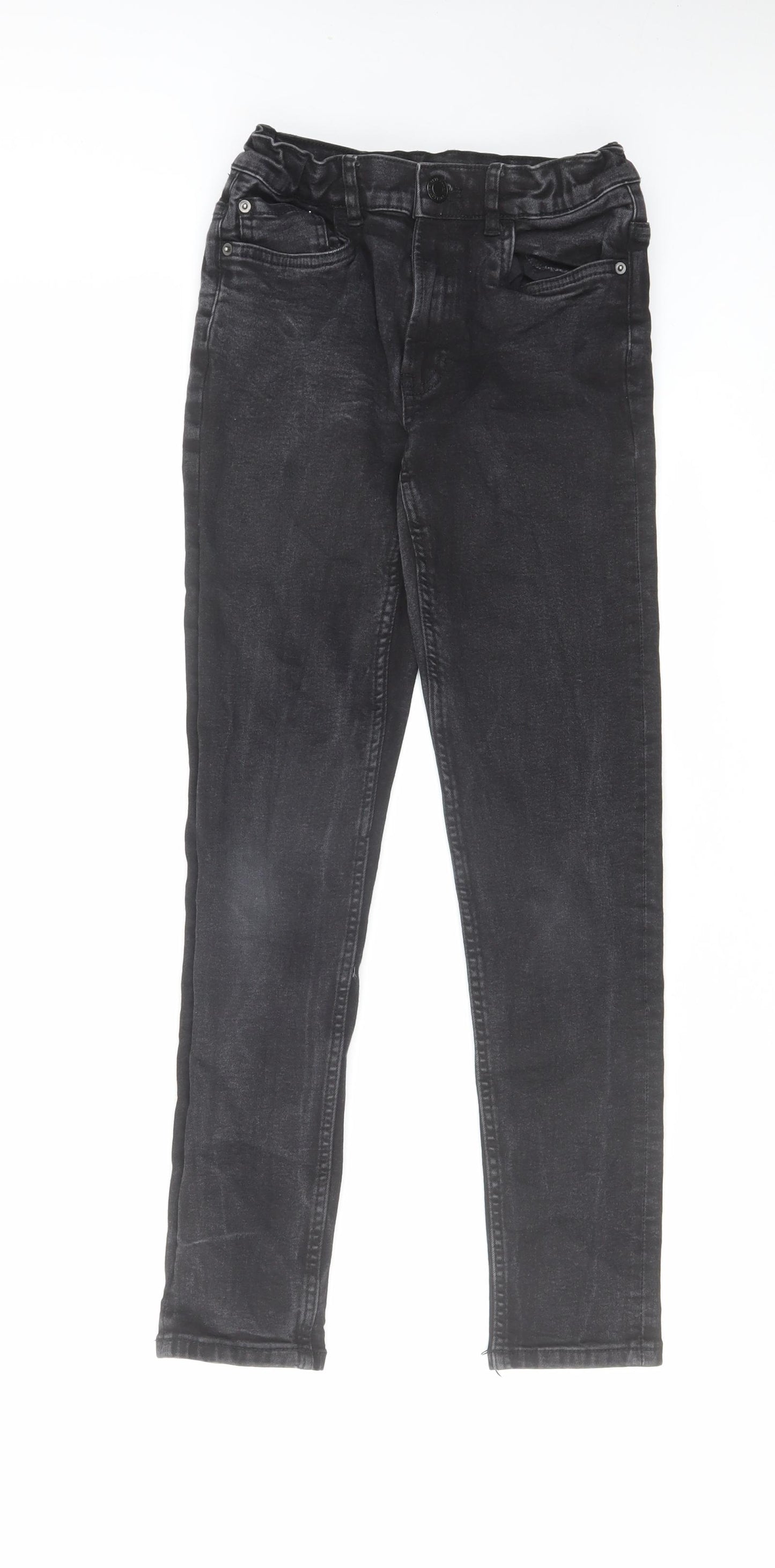 Zara Boys Black Cotton Skinny Jeans Size 11-12 Years Regular Zip