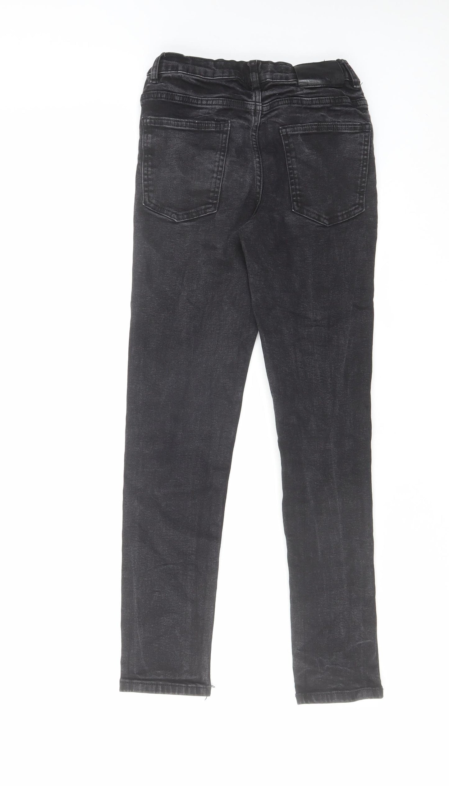 Zara Boys Black Cotton Skinny Jeans Size 11-12 Years Regular Zip