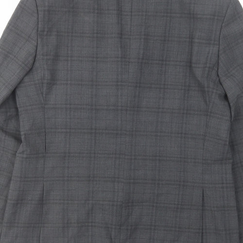 Marks and Spencer Mens Grey Plaid Wool Jacket Suit Jacket Size 40 Regular