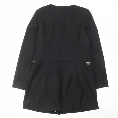 PBO Womens Black Overcoat Coat Size 8 Zip