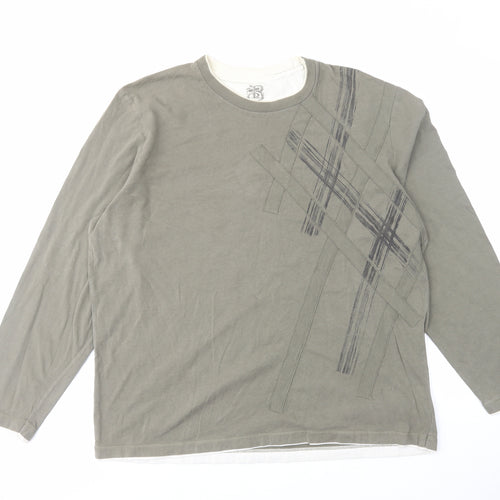 Burton Mens Green Cotton T-Shirt Size 2XL Crew Neck
