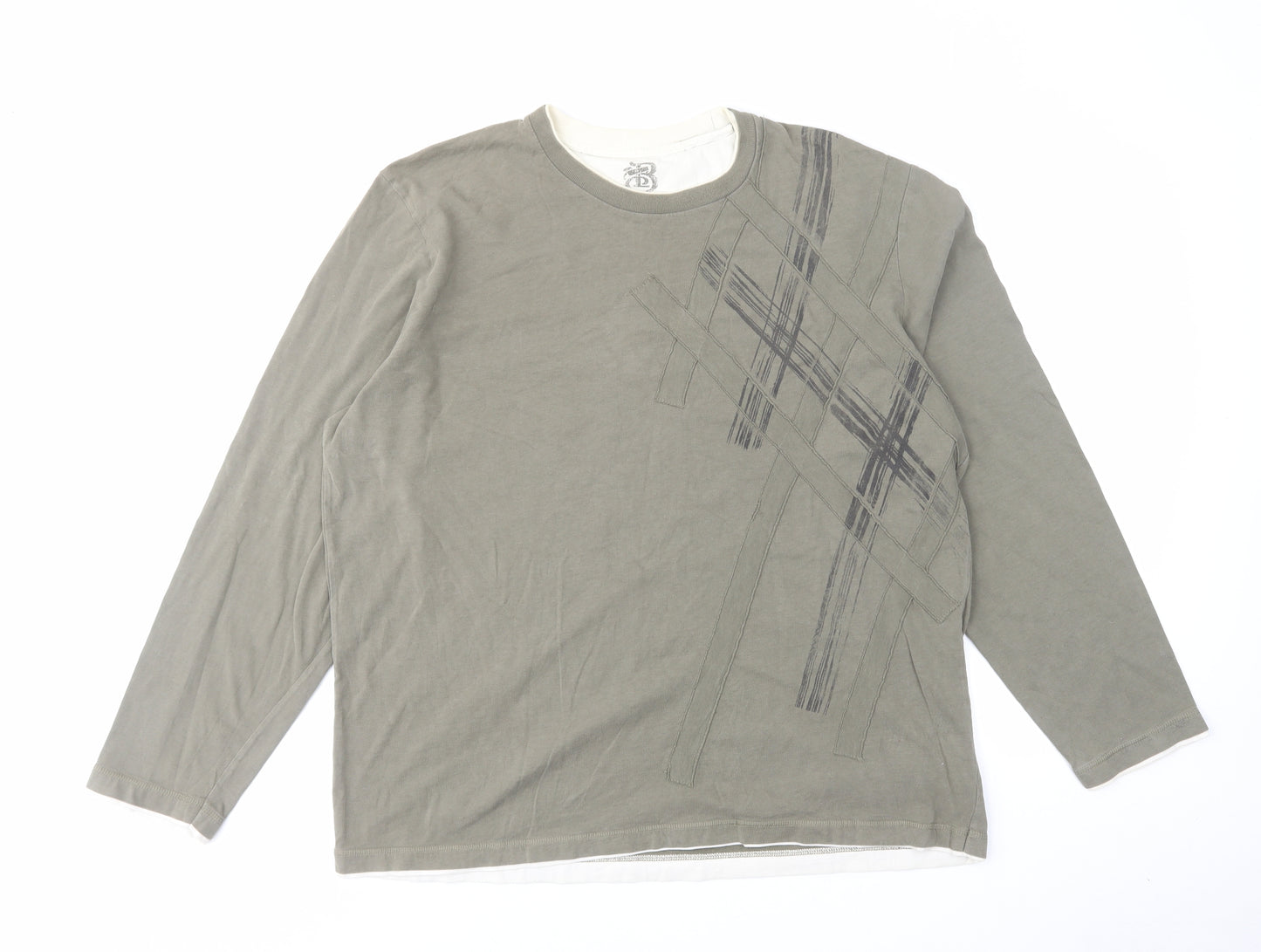 Burton Mens Green Cotton T-Shirt Size 2XL Crew Neck