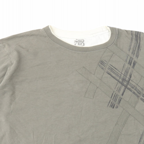 Burton Mens Green Cotton T-Shirt Size 2XL Crew Neck