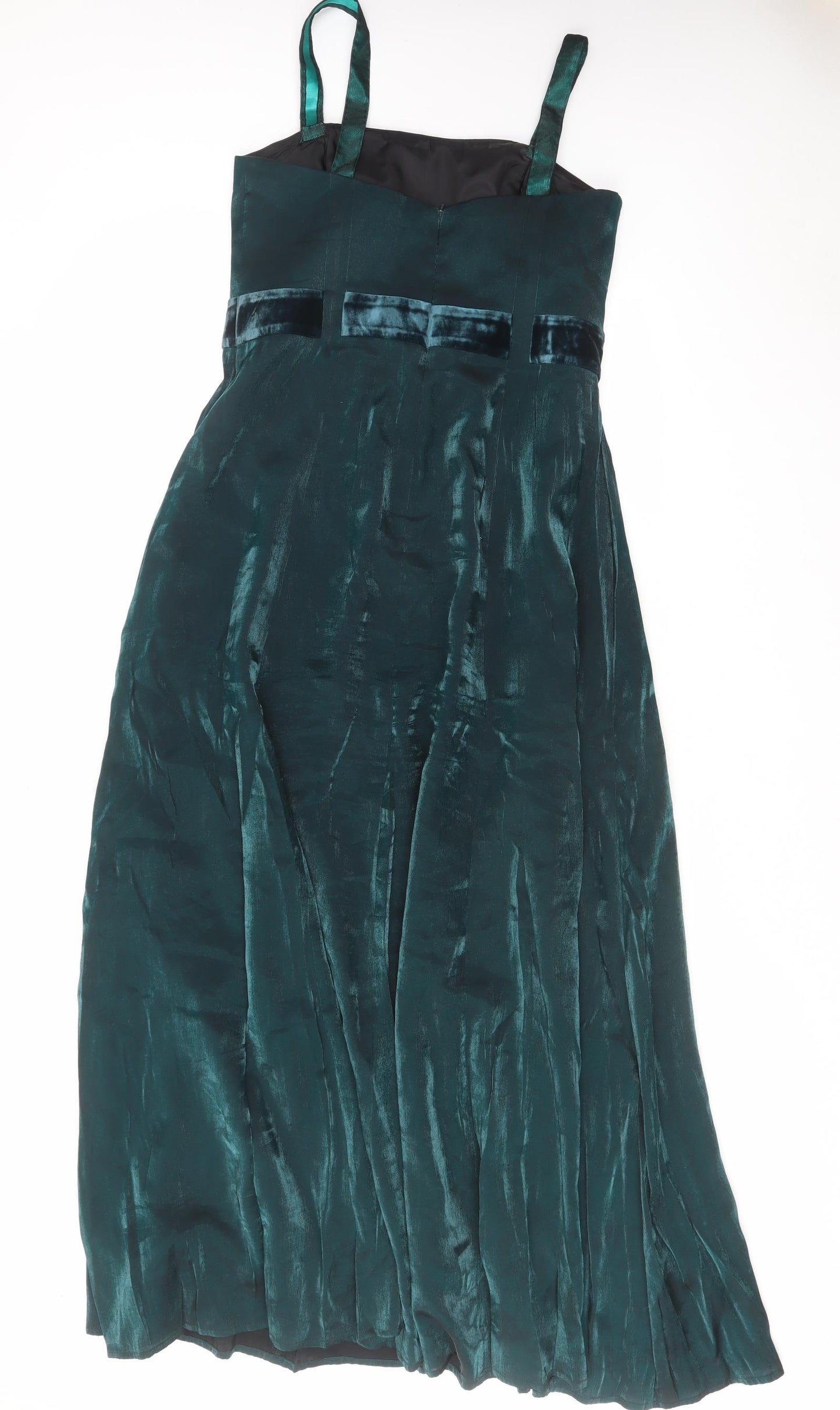 Alex & Co Womens Green Polyester A-Line Size 14 Square Neck Zip