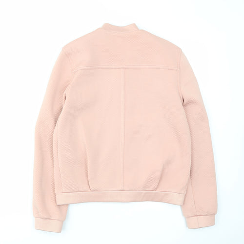 Topshop Womens Pink Herringbone Jacket Size 10 Zip