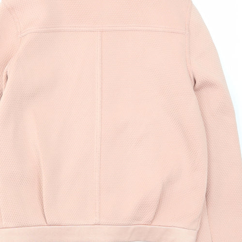 Topshop Womens Pink Herringbone Jacket Size 10 Zip