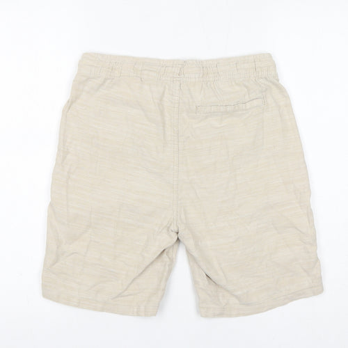 H&M Boys Ivory 100% Cotton Bermuda Shorts Size 12 Years L7 in Regular Drawstring