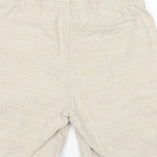H&M Boys Ivory 100% Cotton Bermuda Shorts Size 12 Years L7 in Regular Drawstring