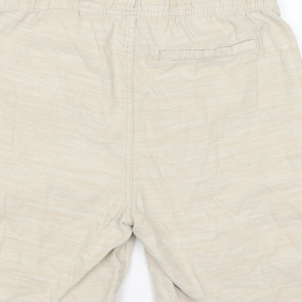 H&M Boys Ivory 100% Cotton Bermuda Shorts Size 12 Years L7 in Regular Drawstring